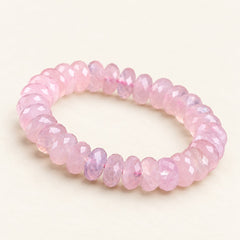 Petal Prism — Faceted Rose Quartz Disc Bracelet — Alora Gems product detail
