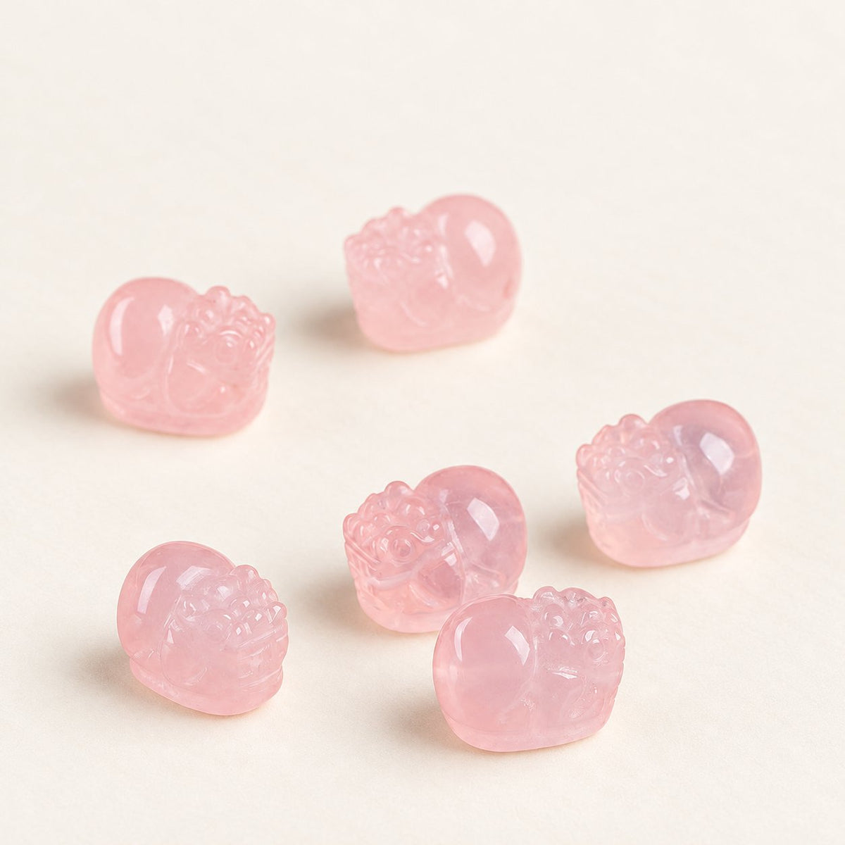 Rose Guardian — Rose Quartz Pixiu Bead — Alora Gems product photograph