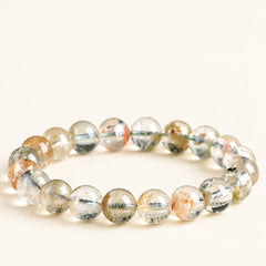 Matcha Garden — Multicolor Phantom Quartz Bracelet — Alora Gems product detail