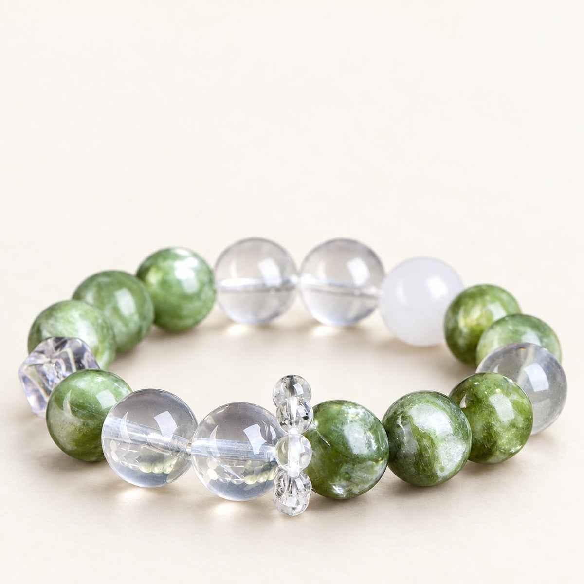 Meadow Frost — Mixed Stone Bead Bracelet — Alora Gems product photograph