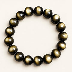 Midnight Glow — Obsidian Bead Bracelet — Alora Gems product detail
