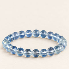 Glacial Blue — Aquamarine Bead Bracelet — Alora Gems product detail