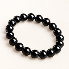Midnight Luster — Obsidian Bead Bracelet — Alora Gems product detail
