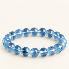 Sea Glass — Aquamarine Round Beads — Alora Gems product detail