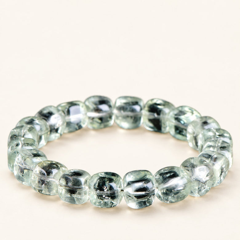 Green Cubes — Quartz Bead Bracelet — Alora Gems product photograph