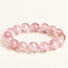 Scarlet Bloom — Strawberry Quartz Bead Bracelet — Alora Gems product detail