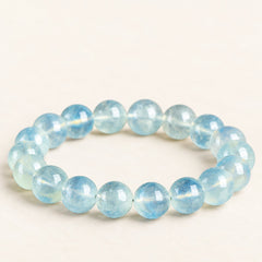 Green Stillness — Beryl Bead Bracelet, product detail on warm ivory