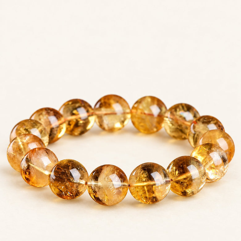 Amber Light — Deep Yellow Citrine Bead Bracelet — Alora Gems product photograph