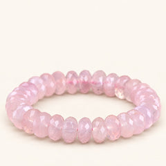 Petal Prism — Faceted Rose Quartz Disc Bracelet — Alora Gems product photograph