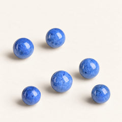 Blue Veil — Fiber-Inclusion Quartz Round Beads — Alora Gems product photograph