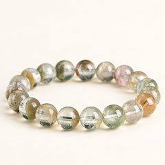 Matcha Garden — Multicolor Phantom Quartz Bracelet — Alora Gems product detail