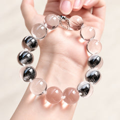 Bubble Light — Clear Quartz Bead Bracelet — Alora Gems product photograph