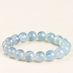 Glacial Blue — Aquamarine Bead Bracelet — Alora Gems product detail