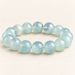 Glacial Blue — Aquamarine Bead Bracelet — Alora Gems product detail