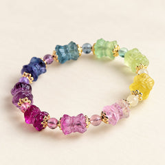 Lotus Garden — Carved Fluorite Bead Bracelet — Alora Gems product detail