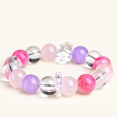 Violet & Rose — Mixed Gemstone Bead Bracelet — Alora Gems product photograph