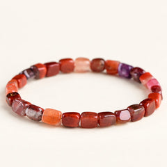 Crimson Cubes — Included Quartz Bracelet — Alora Gems product photograph