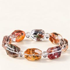 Garden Prism — Faceted Floral Phantom Quartz Bracelet — Alora Gems product detail