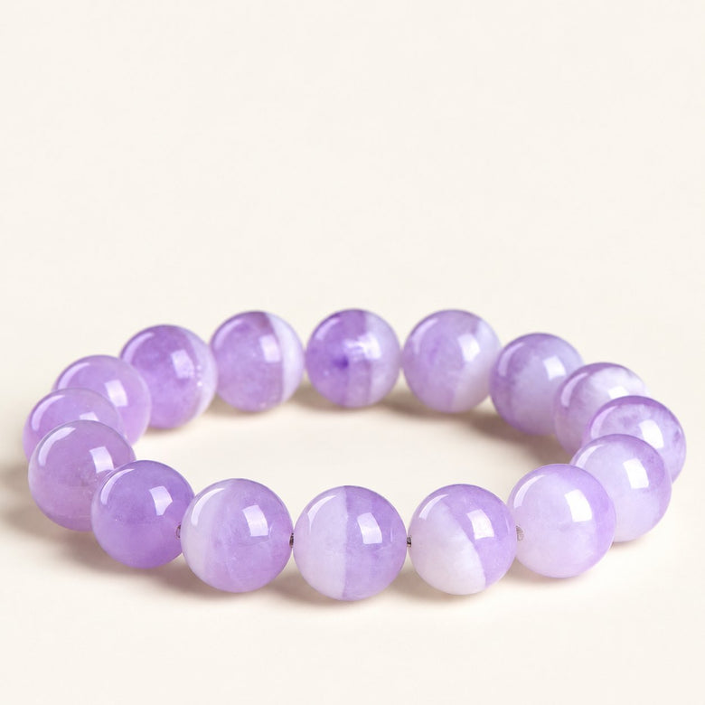 Lavender Mist — Phantom Amethyst Bead Bracelet — Alora Gems product photograph