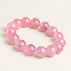 Rose Cloud — Rose Quartz Bead Bracelet — Alora Gems product detail