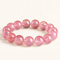 Petal Light — Strawberry Quartz Bead Bracelet — Alora Gems product detail
