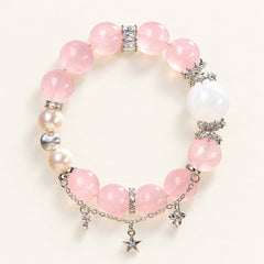 Peach Blossom — Rose Quartz & Pearl Bracelet — Alora Gems product photograph