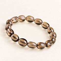 Smoky Pebbles — Oval Smoky Quartz Bracelet — Alora Gems product detail