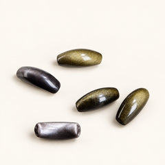 Midnight Crescent — Obsidian Curved Bead Components — Alora Gems product photograph