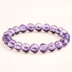 Violet Mirror — Faceted Amethyst Bead Bracelet — Alora Gems product detail
