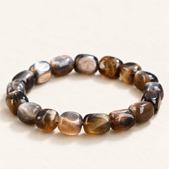 Midnight Gold — Freeform Included Quartz Bracelet, product detail on warm ivory