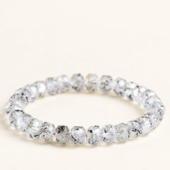 Metallic Prism — Faceted Hematite-Inclusion Bracelet — Alora Gems product photograph