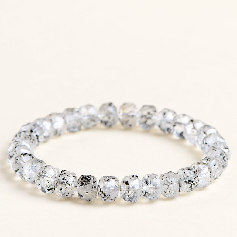 Metallic Prism — Faceted Hematite-Inclusion Bracelet — Alora Gems product photograph