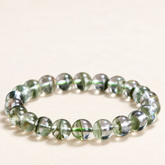 Deep Forest — Green Phantom Quartz Bead Bracelet — Alora Gems product photograph