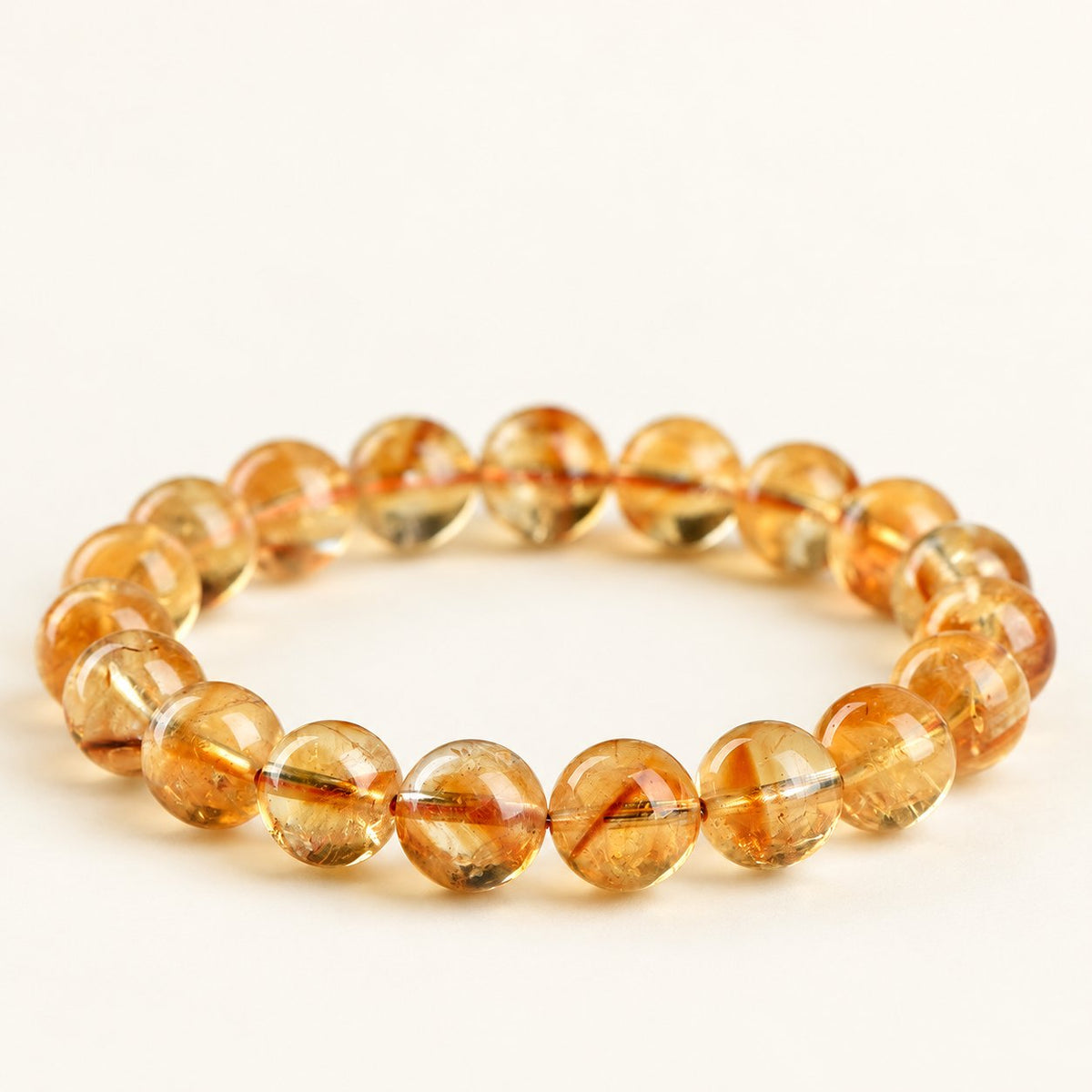 Honey Light — Yellow Quartz Bead Bracelet — Alora Gems product detail