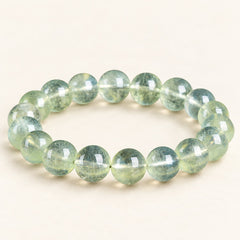 Green Stillness — Beryl Bead Bracelet, product detail on warm ivory