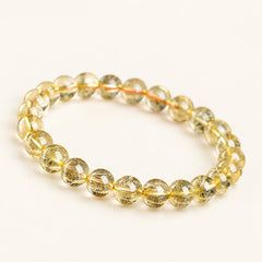 Golden Threads — Rutilated Quartz Bead Bracelet — Alora Gems product detail