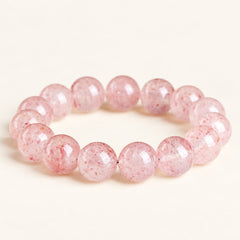 Petal Light — Strawberry Quartz Bead Bracelet — Alora Gems product detail