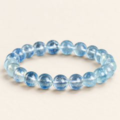 Glacial Blue — Aquamarine Bead Bracelet — Alora Gems product detail