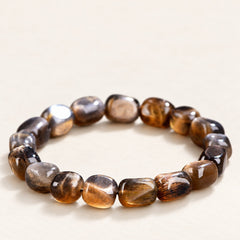 Midnight Gold — Freeform Included Quartz Bracelet — Alora Gems product photograph