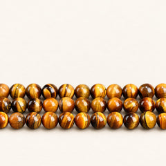 Golden Horizon — Tiger's Eye Round Beads — Alora Gems product detail
