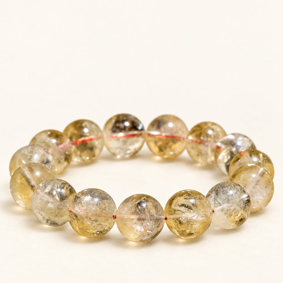 Honey Light — Yellow Quartz Bead Bracelet — Alora Gems product detail