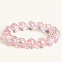 Scarlet Bloom — Strawberry Quartz Bead Bracelet — Alora Gems product detail