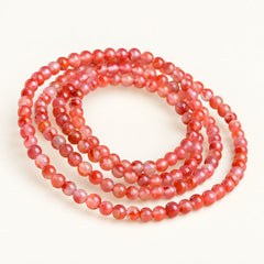 Ember Orbit — Red Agate Wrap Bracelet — Alora Gems product detail