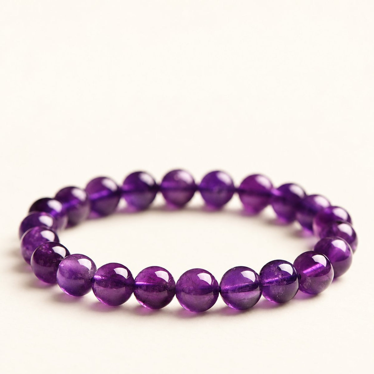 Violet Reserve — Amethyst Round Beads — Alora Gems product detail