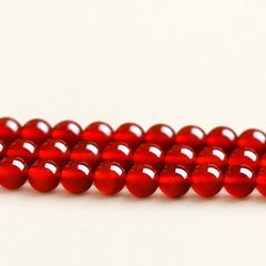 Crimson Reserve — Red Agate Round Beads — Alora Gems product detail