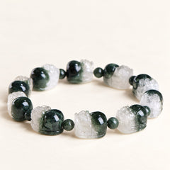 Forest Guardian — Green Phantom Quartz Pixiu Bracelet — Alora Gems product photograph