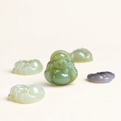 Serene Jade — Carved Buddha Pendant — Alora Gems product photograph