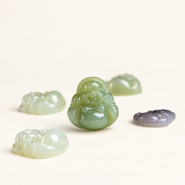Serene Jade — Carved Buddha Pendant — Alora Gems product photograph