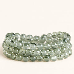 Forest Veil — Green Included Quartz Bead Bracelet — Alora Gems product detail