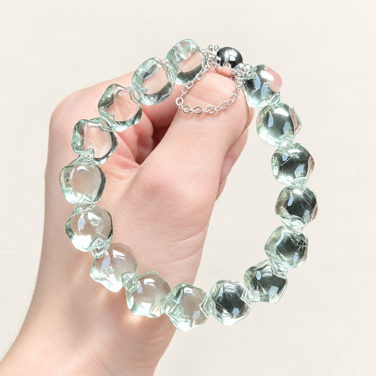 Green Stars — Quartz Bead Bracelet — Alora Gems product photograph